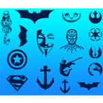 ZESTAW 20 SZT SZABLONÓW Z KLEJEM DLA CHŁOPCA