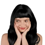 Peruka- długie włosy, czarna