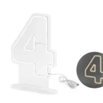 WYNAJEM- Neon LED – Cyfra ”4”, biały, 50cm