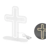 Neon LED - Krzyż, biały, 41x30 cm