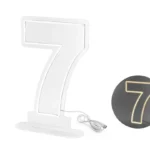 WYNAJEM- Neon LED – Cyfra ”7”, biały, 50cm